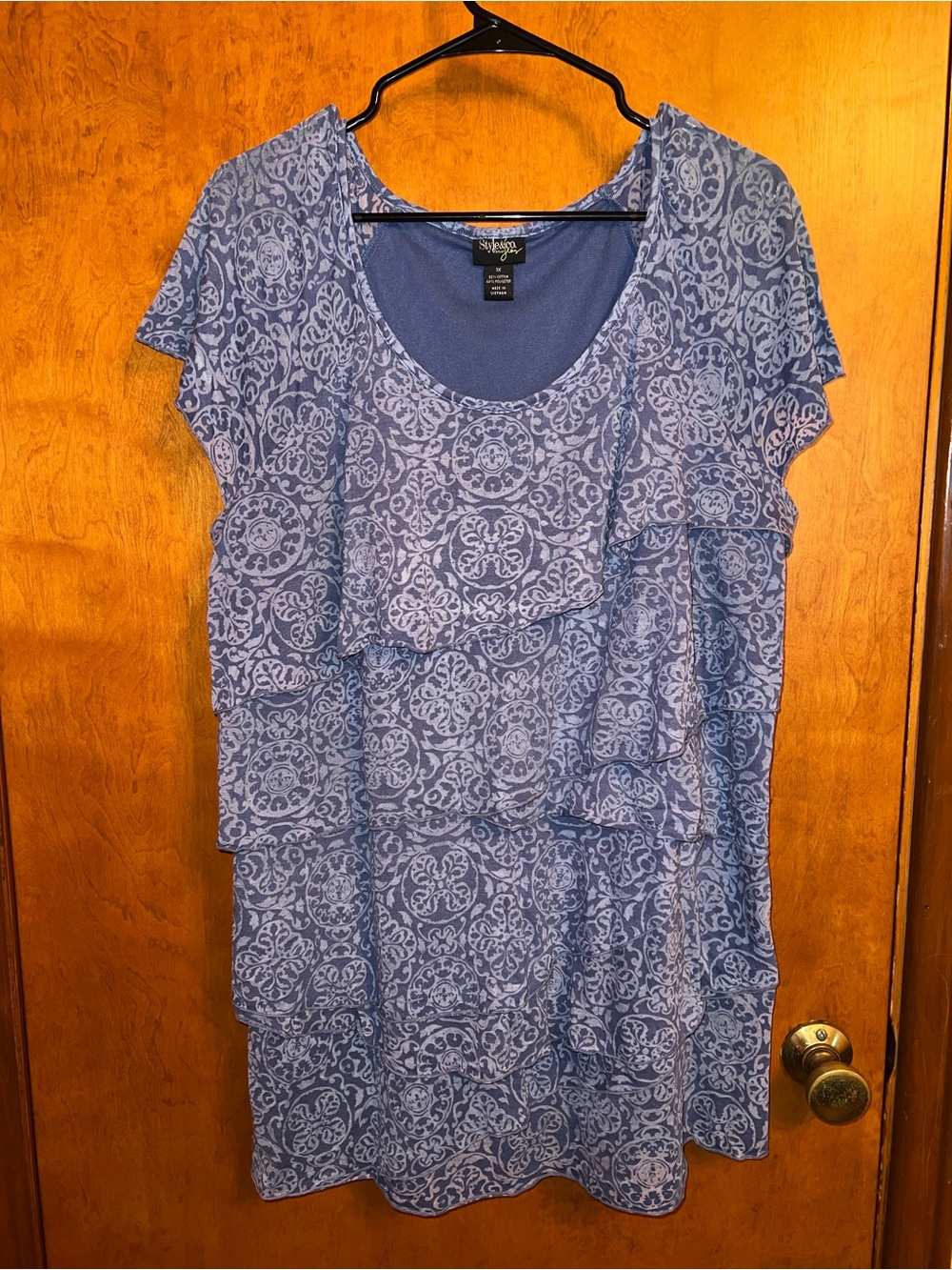 Source Unknown Blue Lavender Layered Ruffle Tunic